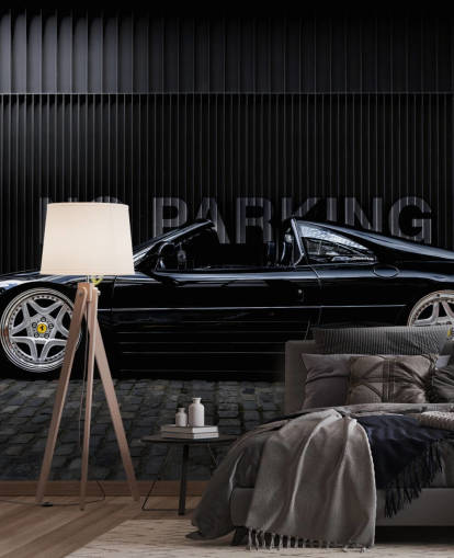 peinture murale noire personnalisable de voitures de sport appelée Ferrari No Parking par le photographe Anthony Bryant pour les bureaux à domicile, les grottes pour hommes et les chambres d'adolescents peinture murale noire personnalisable de voitures de sport appelée Ferrari No Parking par le photographe Anthony Bryant pour les bureaux à domicile, les grottes pour hommes et les chambres d'adolescents