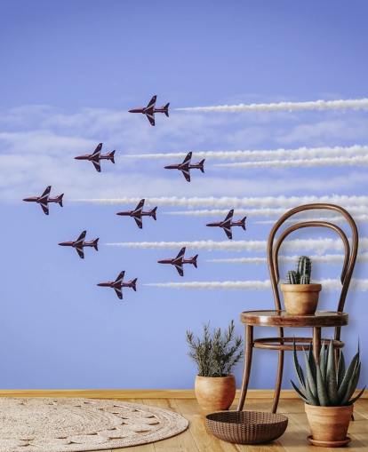 personalisierbares Wandbild mit roten Pfeilen namens Red Arrows Flyover von Anthony Bryant für Heimbüros und Männerhöhlen personalisierbares Wandbild mit roten Pfeilen namens Red Arrows Flyover von Anthony Bryant für Heimbüros und Männerhöhlen