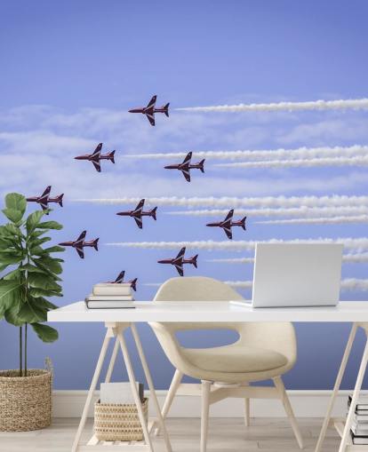 customisable red arrows wall mural called Red Arrows Flyover by Anthony Bryant for home offices and man caves customisable red arrows wall mural called Red Arrows Flyover by Anthony Bryant for home offices and man caves