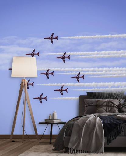 customisable red arrows wall mural called Red Arrows Flyover by Anthony Bryant for home offices and man caves customisable red arrows wall mural called Red Arrows Flyover by Anthony Bryant for home offices and man caves