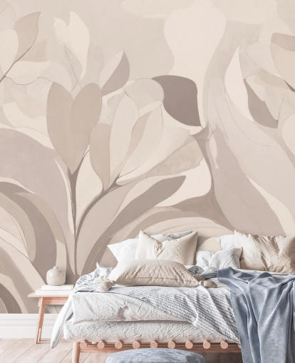 customizable beige floral mural called Emil’s Bloom Smoke by Sir Edward for bedrooms and living rooms customizable beige floral mural called Emil’s Bloom Smoke by Sir Edward for bedrooms and living rooms