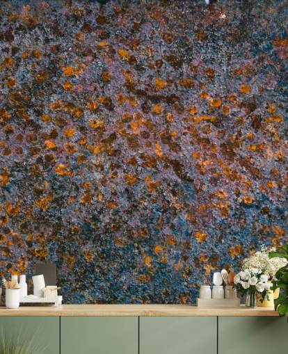 Decorazione murale con metallo invecchiato