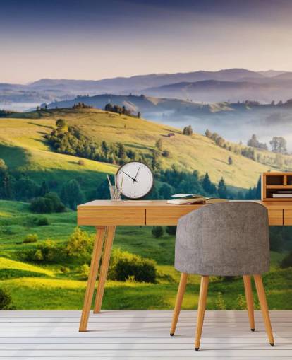 grüne und blaue Landschaftstapete namens Mountains Landscape für Heimbüros