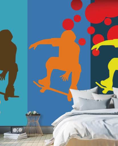 Papel pintado de patineta abstracta