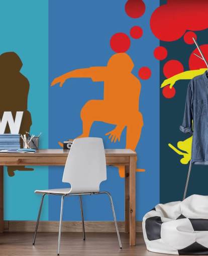 Abstract skateboard behang