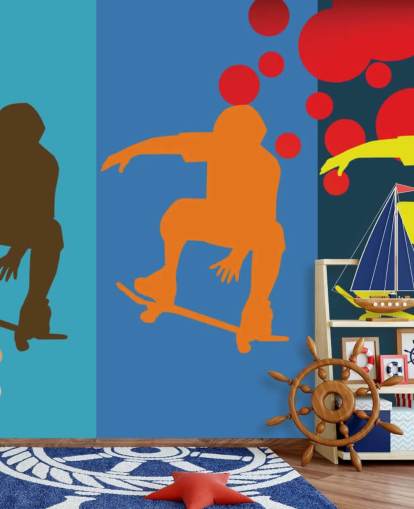 Carta da parati astratta skateboard
