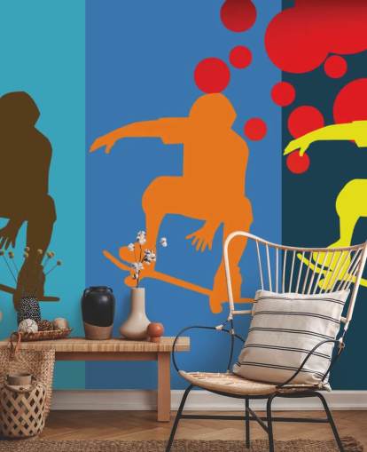 Abstract skateboard behang Abstract skateboard behang