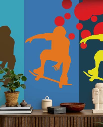 Papel pintado de patineta abstracta