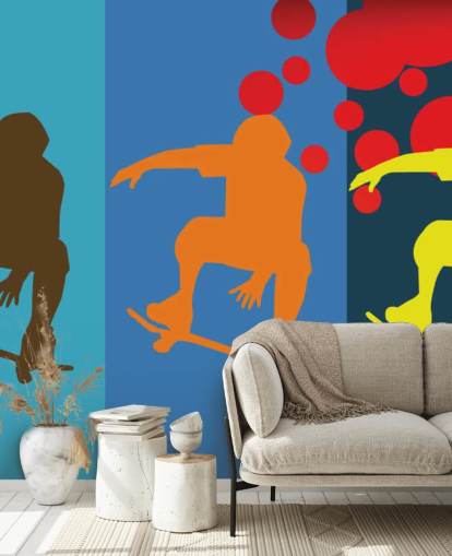 Carta da parati astratta skateboard