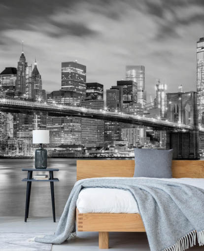 Mustavalkoinen Brooklyn Bridge Taustakuva