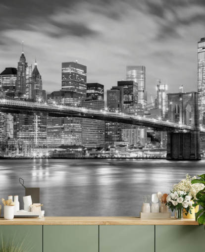 Black and White Brooklyn Bridge Wallpaper