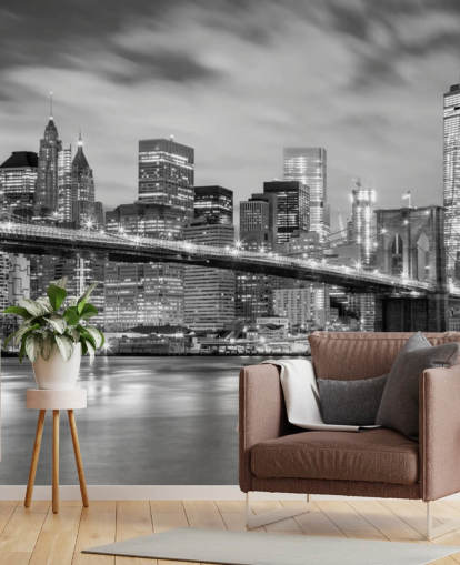 Black and White Brooklyn Bridge Wallpaper
