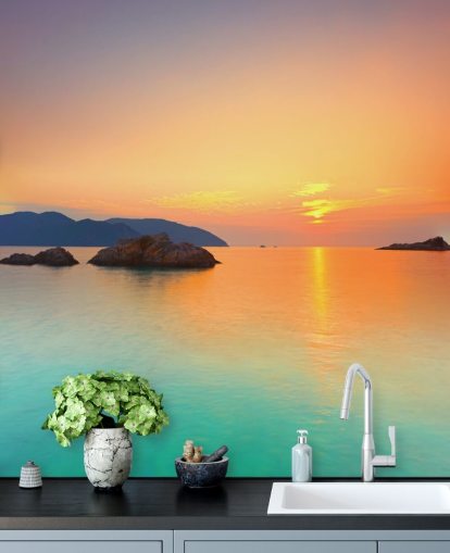 Ocean Sunrise Wall Mural Ocean Sunrise Wall Mural