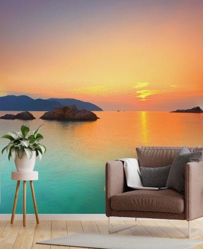 Decorazione murale con alba sull'oceano Decorazione murale con alba sull'oceano