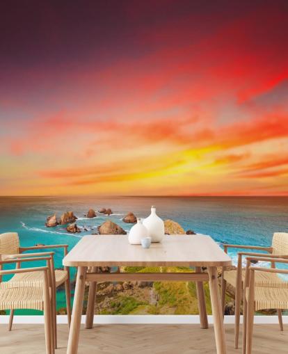 Rocky Sunset Coast Wallpaper