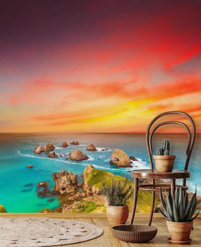 Rocky Sunset Coast behang