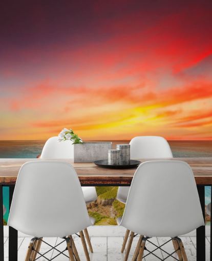 Rocky Sunset Coast Wallpaper