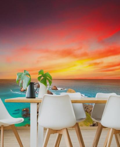 Rocky Sunset Coast Wallpaper