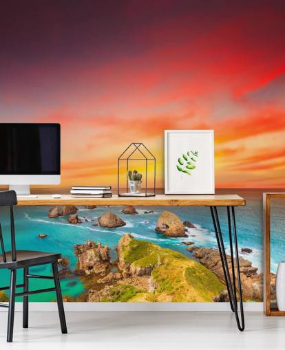 Papier Peint Rocky Sunset Coast Papier Peint Rocky Sunset Coast