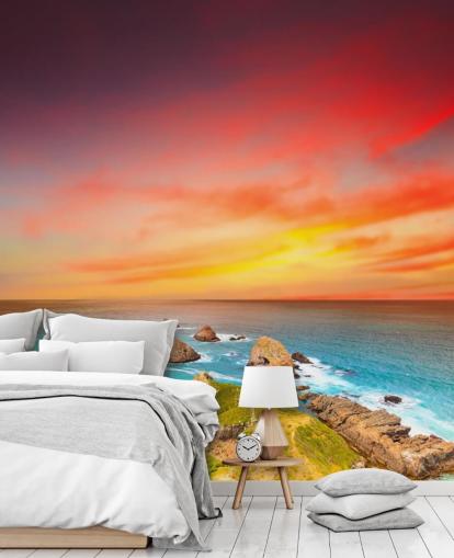 Rocky Sunset Coast Wallpaper