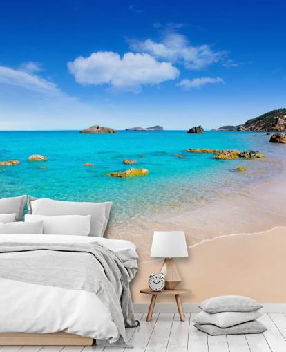 Spiaggia di Ibiza Decorazione murale con spiaggia