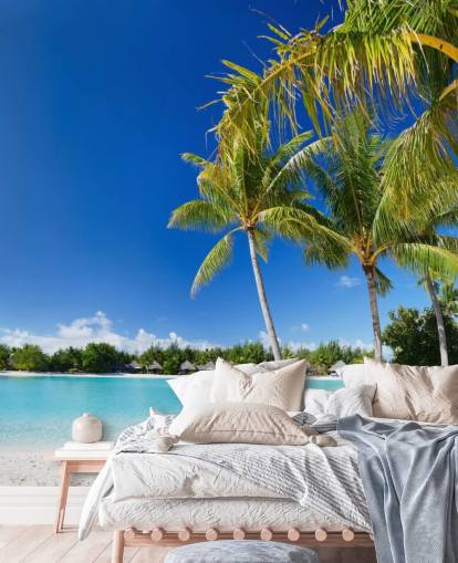 Bora Bora Beach Mural Bakgrunn