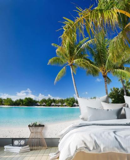 Bora Bora Beach Mural Bakgrunn