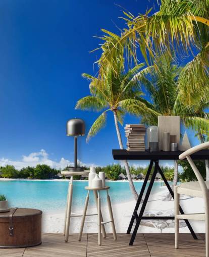 Bora Bora Beach Mural Wallpaper Bora Bora Beach Mural Wallpaper
