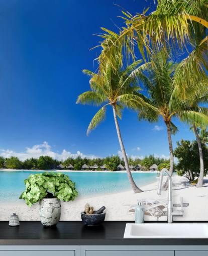 Bora Bora Beach Seinämaalaus Taustakuva Bora Bora Beach Seinämaalaus Taustakuva