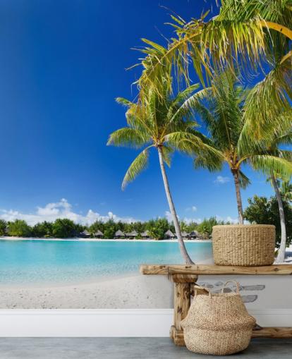 Bora Bora Beach Mural Baggrund