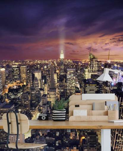 dark new york skyline wallpaper mural called New York Skyscrapers for bedrooms and living rooms