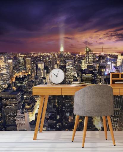 dark new york skyline wallpaper mural called New York Skyscrapers for bedrooms and living rooms
