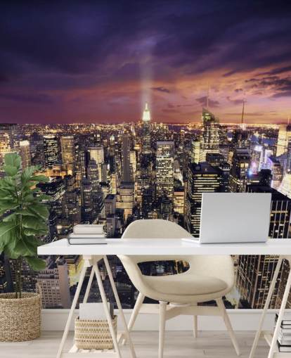 dark new york skyline wallpaper mural called New York Skyscrapers for bedrooms and living rooms