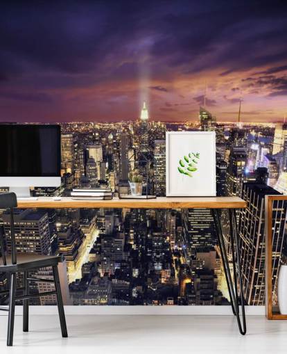 dunkles New York Skyline-Wandbild mit dem Titel New York Skyscrapers für Schlafzimmer und Wohnzimmer