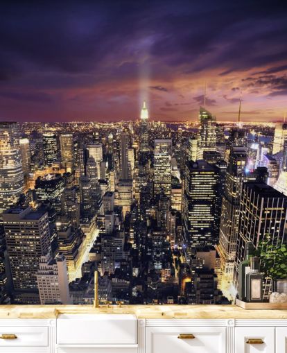 papier peint mural sombre de la ligne d'horizon de New York appelé New York Skyscrapers pour les chambres et les salons papier peint mural sombre de la ligne d'horizon de New York appelé New York Skyscrapers pour les chambres et les salons