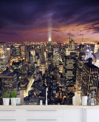 carta da parati murale con skyline scuro di New York chiamata New York Skyscrapers per camere da letto e salotti carta da parati murale con skyline scuro di New York chiamata New York Skyscrapers per camere da letto e salotti