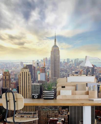 luminosa carta da parati murale di New York City chiamata Manhattan Skyline per camere da letto, salotti e sale da pranzo luminosa carta da parati murale di New York City chiamata Manhattan Skyline per camere da letto, salotti e sale da pranzo