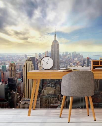 luminosa carta da parati murale di New York City chiamata Manhattan Skyline per camere da letto, salotti e sale da pranzo luminosa carta da parati murale di New York City chiamata Manhattan Skyline per camere da letto, salotti e sale da pranzo