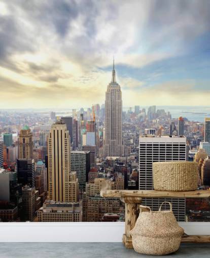 ljus new york city tapetväggmålning som heter Manhattan Skyline för sovrum, vardagsrum och matsalar ljus new york city tapetväggmålning som heter Manhattan Skyline för sovrum, vardagsrum och matsalar