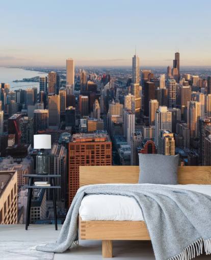 himmelen utsikt over chicago veggmaleri himmelen utsikt over chicago veggmaleri