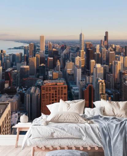 sky view van chicago muurschildering
