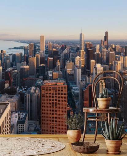 mural de pared vista del cielo de chicago