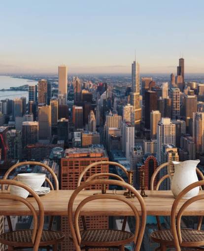 himmel utsikt över Chicago väggmålning