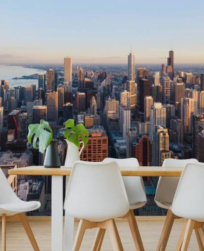 mural de pared vista del cielo de chicago