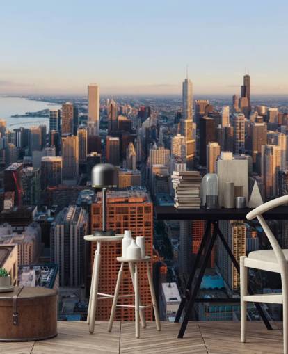 vista do céu do mural de parede de chicago