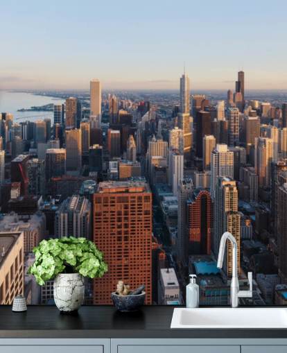 himmel utsikt över Chicago väggmålning himmel utsikt över Chicago väggmålning