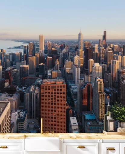 vista do céu do mural de parede de chicago