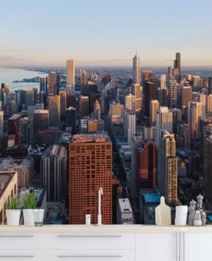 himmel visning af chicago vægmaleri