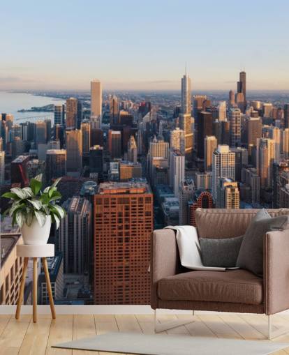 taivas näkymä chicago seinämaalaus taivas näkymä chicago seinämaalaus