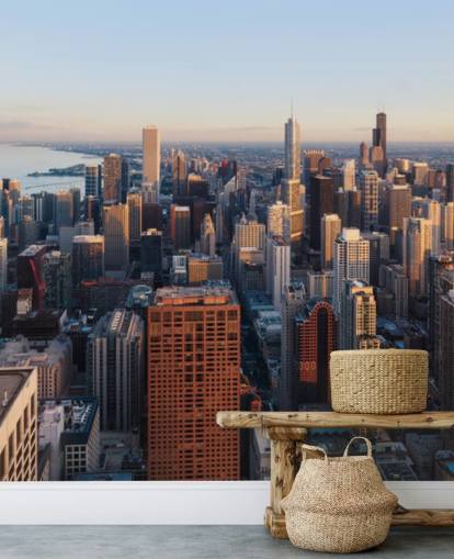 himmel visning af chicago vægmaleri